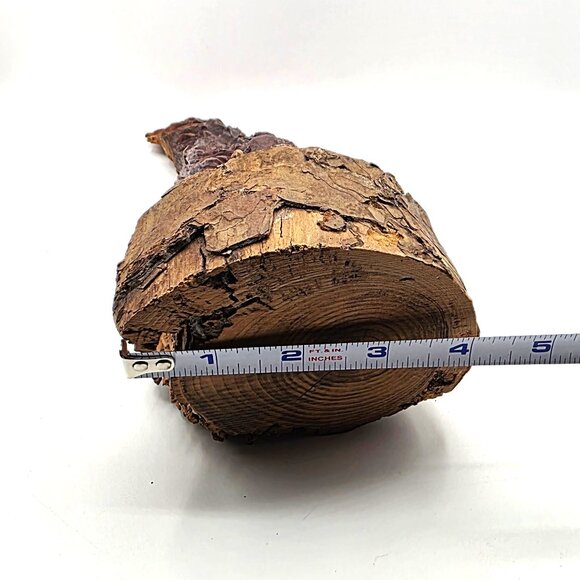 Vintage Wood Spirit Carving Face Sculpture Folk Art Signed Dated Old Man Log Art - Picture 11 of 11